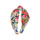 Rifle Paper Co. Garden Party Headband, Knotted Fabric Headband, Bright Floral Pattern, Design Printed Fabric Over Structured Band, Full Polyester on Durable Plastic Band
