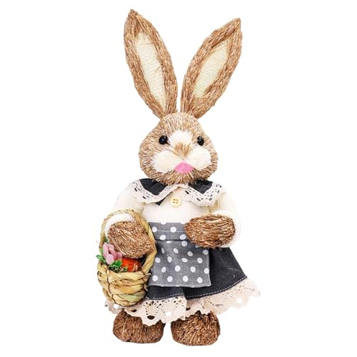 Colcolo Muñeco de de Paja de Pascua de 35cm, estatuilla de pie, decoración de Conejo, Encantadora Hecha a Mano para Suministros de decoración de, Estilo c