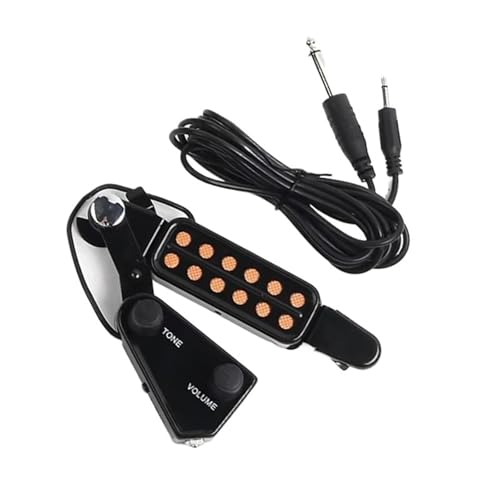 初心者向けアコースティックギターピックアップ アコースティックギター用カセット型ヘビーホールピックアップ、長さ3メートルのプロ仕様打楽器アクセサリー付き