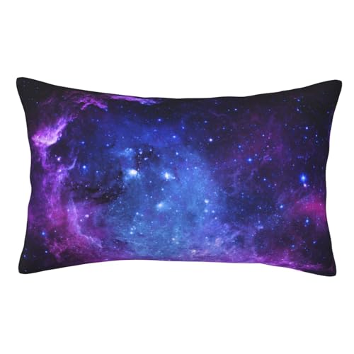 枕カバー 約40x60cm ファスナー式 ピローケース 洗える オールシーズン (紫と青 天の川)