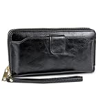 Rebecca & Rifka Glazed Faux Leather Zip Around Wristlet Wallet with Phone Pocket