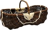 Produit naturel en rotin Panier à provisions Panier en rotin panier à bouteilles cadeau Panier tressé BTH 47/27/14–28 cm Panier de transport robuste en osier K8–180