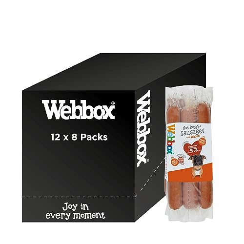 Webbox Hot Dog Sausages Dog Treats, Puppy Friendly, Individually Wrapped for Freshness No Artificial Colours