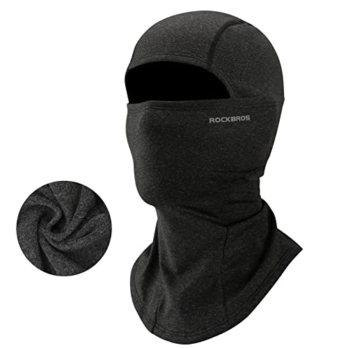 ROCKBROS Cold Weather Balaclava Ski Mask for Men Windproof Thermal Winter Scarf Mask Women Neck Warmer Hood for Cycling Black-Grey
