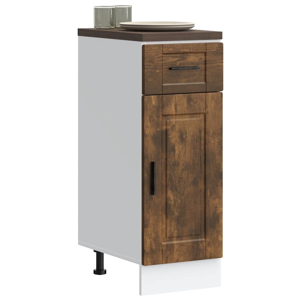 vidaXL Armoire de Cuisine Porto chêne fumé Bois d'ingénierie, Meuble d'évier, Meuble de Cuisine avec tiroir, Meuble de Cuisine à tiroir