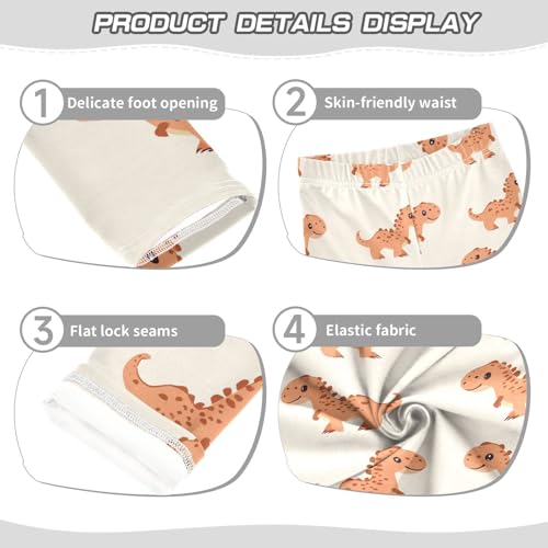 Wusikd Baby Dinosaurs Girls' Leggings Toddler Doodles Cute Kids Yoga Pants Dance Active Tights 4T3