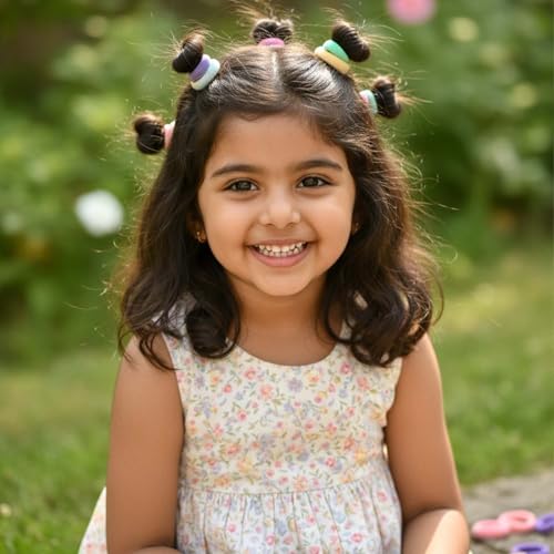 Image of Alvero 10-Piece Kids Soft Elastic Hair Ties, Baby Hair Ties Ponytail Holder Rubber Band for Girld & Bab Se[arationhy Kids - 2 x 2 x 0.5cm (Assorted Color, Pack of 10 Piece)