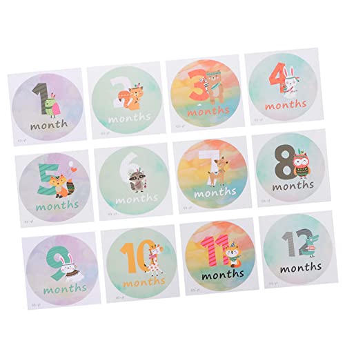 1 Set Adesivi Per Bambini Foto Adesivo Del Mese Bambino 1 Mese Decalcomania Del Mese Infantile Mese Per Neonati Regali Appena Nati Del Neonato Carta