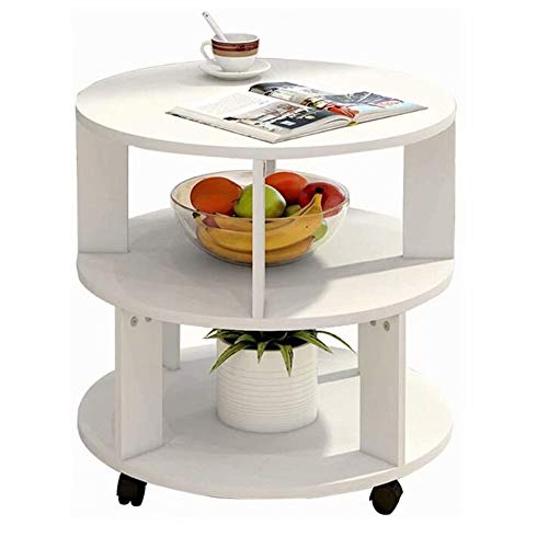 Table basse ronde compacte avec rangement intégré, table d'appoint d'extrémité