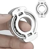 FREELOVE Fidget Ring Roller for Adults, Metal Fidget Keychain, Finger Rotation Toy Fingears Haptic Spinner, Big Bearing Mechanical Sound Kinetic EDC, Autism Sensory ADHD Anxiety Men Women, Silver