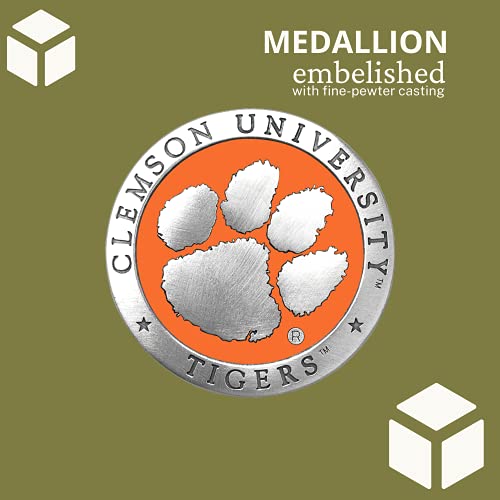 Heritage Pewter Clemson14 Oz. Travel Mug | Insulated Tumbler For Coffee, Beverages | Intricately Crafted Metal Pewter Alma Mater Inlay #TOP3