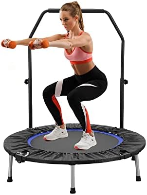 HYD-Parts 40″ Foldable Mini Trampoline for Adults and Kids Portable Exercise Rebounder with Adjustable Foam Handle Fitness Trampoline Indoor/Outdoor HYD-Parts 40″ Foldable Mini Trampoline for Adults and Kids Portable Exercise Rebounder with Adjustable Foam Handle Fitness Trampoline Indoor/Outdoor