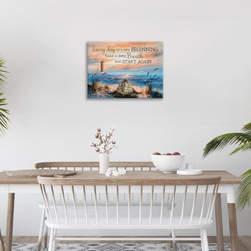 Sea-Turtle-Bathroom-Decor-Wall-Art-Beach-Blue-Ocean-Lighthouse-Inspirational-Quotes-Pictures-Wall-Decor-Canvas-Painting-Prints-Artwork-Home-Decorations-Framed-for-Bedroom-Office-Kitchen-16×12 Sea Turtle Bathroom Decor Wall Art Beach Blue Ocean Lighthouse Inspirational Quotes Pictures Wall Decor Canvas Painting Prints Artwork Home Decorations Framed for Bedroom Office Kitchen 16×12