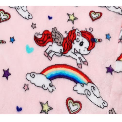 Image of Boys Girls Bathrobes,Toddler Boy Girl Robes,Children's Plush Soft Coral Fleece Hooded Pajamas Sleepwear for Kids