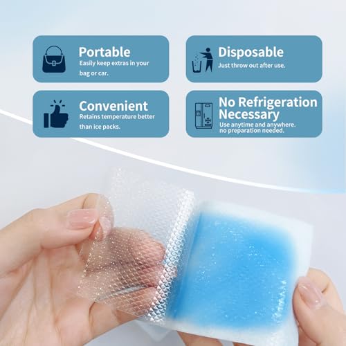 Image of Disposable Cooling Patches for Outdoor Activities, Cooling Sheets for Muscle Soreness, Instant Ice Packs for Injuries, Discomfort, Headache, Pack of 30