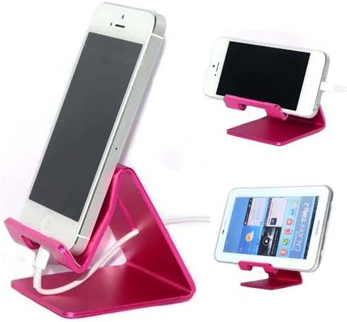 BlueMart Solid Aluminum Desktop Stand for Apple iPhone 3 3GS 4 4S 5 iPod touch HTC Blackberry Samsung Kindle iPad Mini Plus BlueMart Cable Tie (Hot Pink)