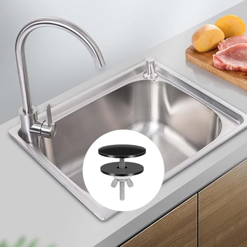 ANBOO Abdeckung für Spülbeckenloch, schwarz, Deckel für Wasserhahn, Edelstahl, Gummi, Zinklegierung, Stöpsel für Wasserhahnloch