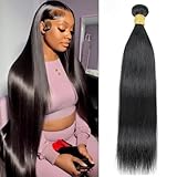 Straight One Bundle Human Hair 100g/Pack 32 Inch 12A Unprocessed Black Double Weft Quick Wave Extensions for Women