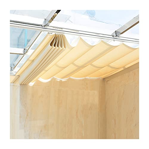 Tenda da sole pieghevole per porte e finestre, tenda da sole telescopica manuale, per patio, balcone, cortile, impermeabile, colori personalizzati, 140 cm (L) x 80 x 80 cm (larghezza x altezza)