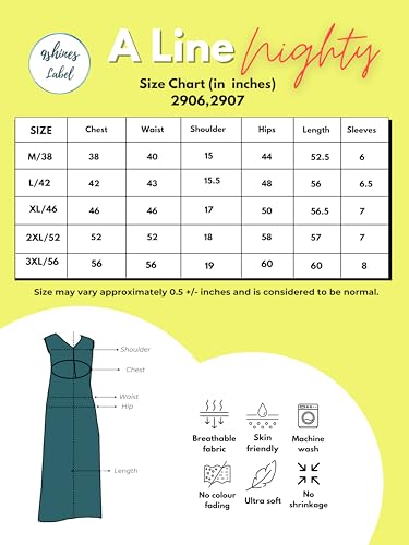 Image of 9shines Label Stylish Alpine Nighty Maxi for Women | Full Length Trendy Nightgown | Premium Nightdress | Nightwear | Heavy Embroidery Nighty with Pockets(2891)
