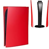 PS5 Replacement Faceplate Cover, Housing Shell Case for Sony Playstation 5 Ultra HD/Digital Edition Console (Digital Edition, Red Red)