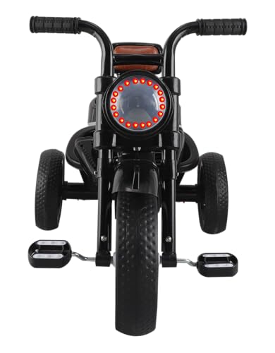 Image of JoyRide Ninja Plug N Play Durable Kids /Pedal Baby Tricycle, Storage Basket, Leather Seat, Led Headlight, Music for 18 Months to 5 Years Boys /Girls /Carrying Capacity Upto 30 Kgs (Black)