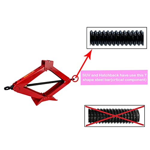 Car Jack,Scissor Jack 2.5 Tons (5500 Lbs),Heavy Duty Car Stand Portable Car Lift For Suv Hatchback,2500Kg Max Height 17 Inch(43Cm), Emergency Use, Steel Construction Camper, Red #TOP3