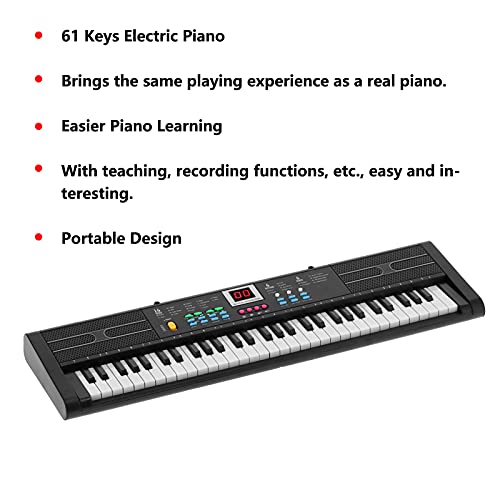 Eujgoov 61 Piano Clavier Portable, Piano électrique Numérique Multifonction avec Microphone USB Enseignement Cadeau pour… - Les Beatles, Paul McCartney, John Lennon, RIngo Starr, George Harrison Eujgoov 61 Piano Clavier Portable, Piano électrique Numérique Multifonction avec Microphone USB Enseignement Cadeau pour… – Image 5