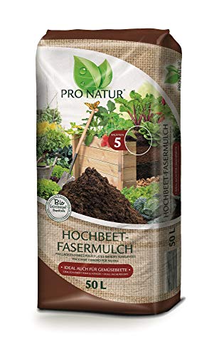 Pro Natur HOCHBEET FASERMULCH 50 l. Mulchmaterial für Erdoberschicht in Hochbeeten.