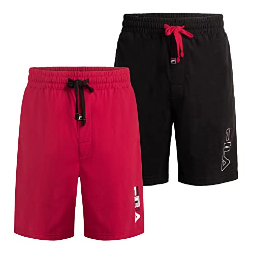 Image of Fila Men's 100% Brushed Jersey Pajama Night Sleep Short, Various Pack Size Options (Single Pack or 2 Pack)