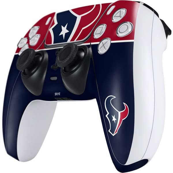 Skinit Gaming Decal Skin Compatible with PS5 and Compatible with PS5 Digital Edition DualSense Controller - Officially Licensed NFL Houston Texans Zone Block Design