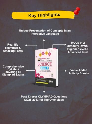 Image of Disha Olympiad Champs Science Class 6 with Chapter-wise Previous 13 Year (2013 - 2025) Questions 6th Edition | 2026 - 27 Exam | Complete Prep Guide with Theory, PYQs, Past & Practice Exercise