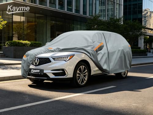 Image of Kayme Heavy Duty Car Cover Custom Fit Acura MDX (2007-2026), Waterproof All Weather for Automobiles, Full Exterior Covers Sun Rain UV Protection.