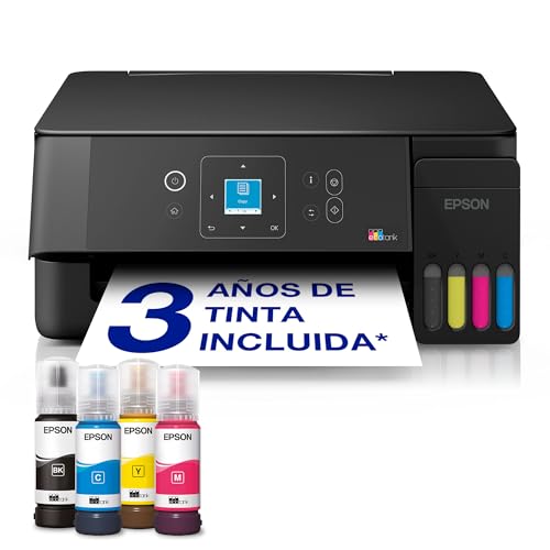 Epson EcoTank ET-2922 | para hogares dinámicos | Wi-Fi | A4 | Impresión, Copia, escaneado | Pantalla LCD | Compatible con AirPrint | Compacta | Incluye hasta 3 años de Tinta
