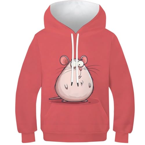 Pulls Capuche Imprimé 3D Ratón Idéal pour l'École et les Loisirs 8-10Y