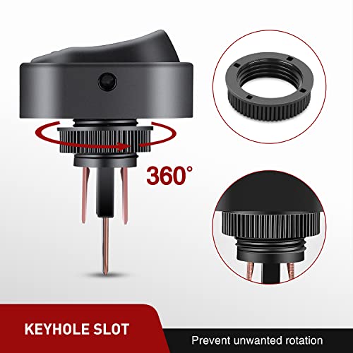 Image of Nilight 5PCS 12V 30A Blue LED Rocker Switch 3Pin SPST Oval 12mm Hole