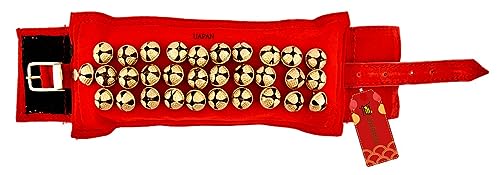 Image of UAPAN 3 line Ankle Bells Velvet Pad for Classical Bharatanatyam Kathak Dance with Adjustable Strap (Velvet Belt with Velcaro)