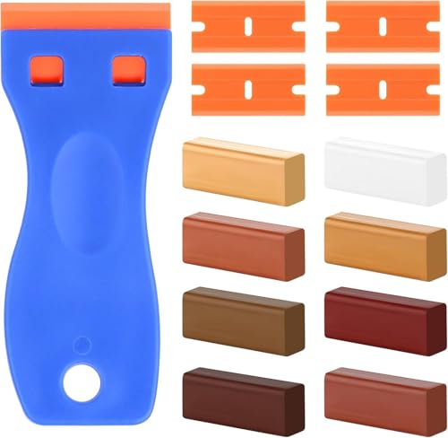 Juego de Reparación de Cera Dura, para Madera, Baldosas, Parqué, Laminado, Vinilo, juego de Cera para Reparación de Muebles, para Agujeros, Rayaduras, Grietas en Laminado, Madera