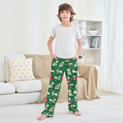Boys' Pants Christmas Dog Ho Ho Ho Long Bottoms Jogger Pants Elastic Waist Trousers with Pockets S-XL3