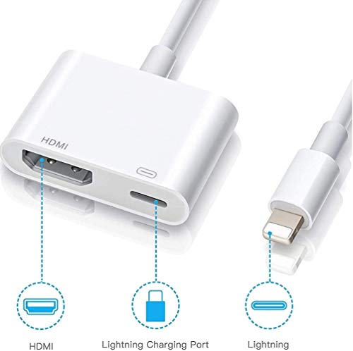 Apple MFi Certified Apple Lightning to HDMI Adapter for iPhone to TV, 1080P Digital AV Adapter Sync Screen with Lightning Charging Port for iPhone 14 13 12 11 XS XR X 8 7 iPad to TV/Projector/Monitor - Thumbnail 2