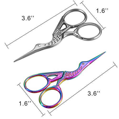 5 Pieces Stainless Steel Tip Classic Stork Scissors Crane Design 3.6 Inch Sewing Dressmaker Scissors For Embroidery, Craft, Needle Work, Art Work Or Everyday Use (Style A) #TOP4