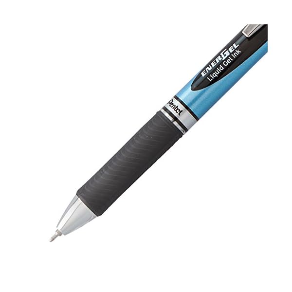 Pentel EnerGel RTX Gelschreiber, einziehbar, feine Spitze, Nadelspitze, rote Tinte, 12 Stück (BLN75-B) – Bild 6