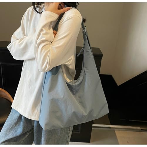 Image of Slouchy Nylon Tote Bag Women Trendy Crossbody Purse Underarm Shoulder Hobo Bags Satchel College Travel Tote Handbag 2025
