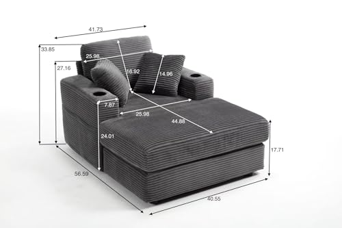 Sillón Lounge Oversize Plegable Gris miniatura 2