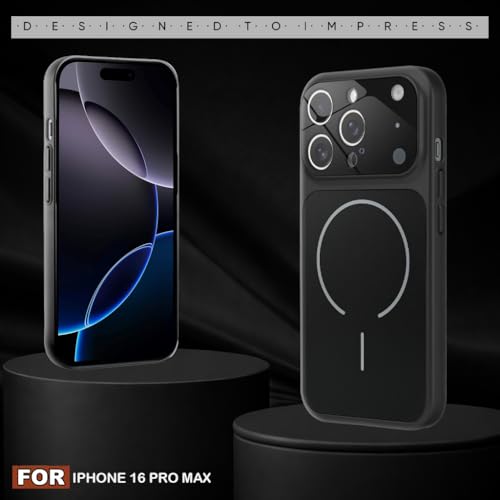 Image of SHINESTAR iPhone 16 Pro Max Case - Premium Shockproof Protective Cover, Wireless Charging Compatible, Slim & Durable Luxury Back Cover with Camera Protection (Black)