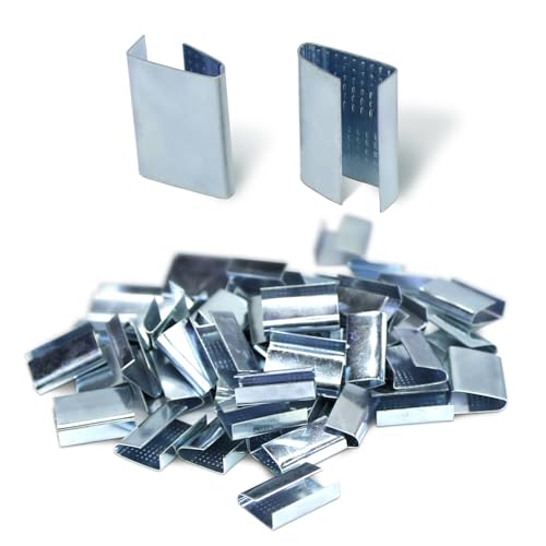 Image of Open Serrated Strapping Seals for 3 /4 inch Polyester Poly Polypropylene Strap Pallet Banding Clips(1000)