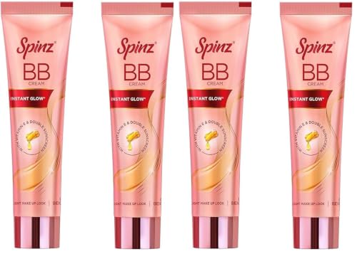 Image of Spinz BB Cream | Instant Glow, Even Skin Tone & Natural Coverage | Lightweight, Non-Sticky Mousse Formula | With Vitamin E and Double Sunscreen Protection (29g x 2) (Pack of 2)