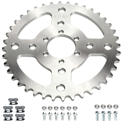 CILOYU 40 Tooth Sprocket 420 Chain 40mm Bore Replacement for Coleman BT200X CT200U-EX CT200U CT100U CC100X Baja Doodlebug DB30 TrailMaster MB200 MMB80 MMB105 Mini Bike Predator 212 196cc Engine Parts
