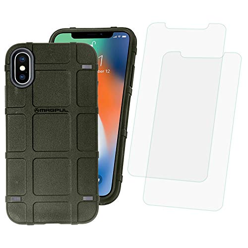 ZenPro Magpul Apple iPhone X/XS Case Bundle with Two Tempered Glass Screen Protectors