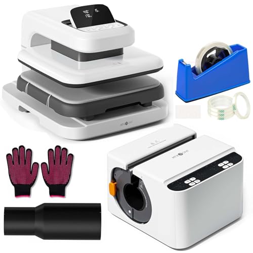 HTVRONT 2 in 1 Heat Press Machine Bundle, Auto Heat Press 2 for Tshirts, A200H Tumbler Heat Press for 40oz Handled Tumblers